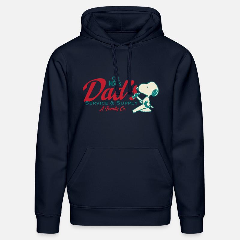 Peanuts Design Dad Mit Spruch Und Snoopy - Stanley/Stella Unisex Bio-Hoodie DRUMMER - French Navy