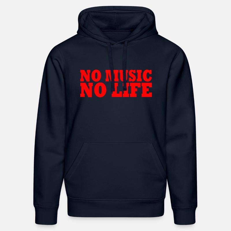 No music no life - Sweat à capuche bio DRUMMER Stanley/Stella Unisexe - bleu marine