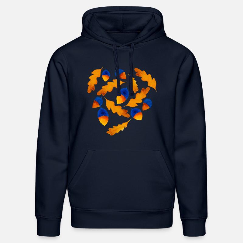 Herbst Muster Eicheln Geschenk - Stanley/Stella Unisex Bio-Hoodie DRUMMER  - French Navy