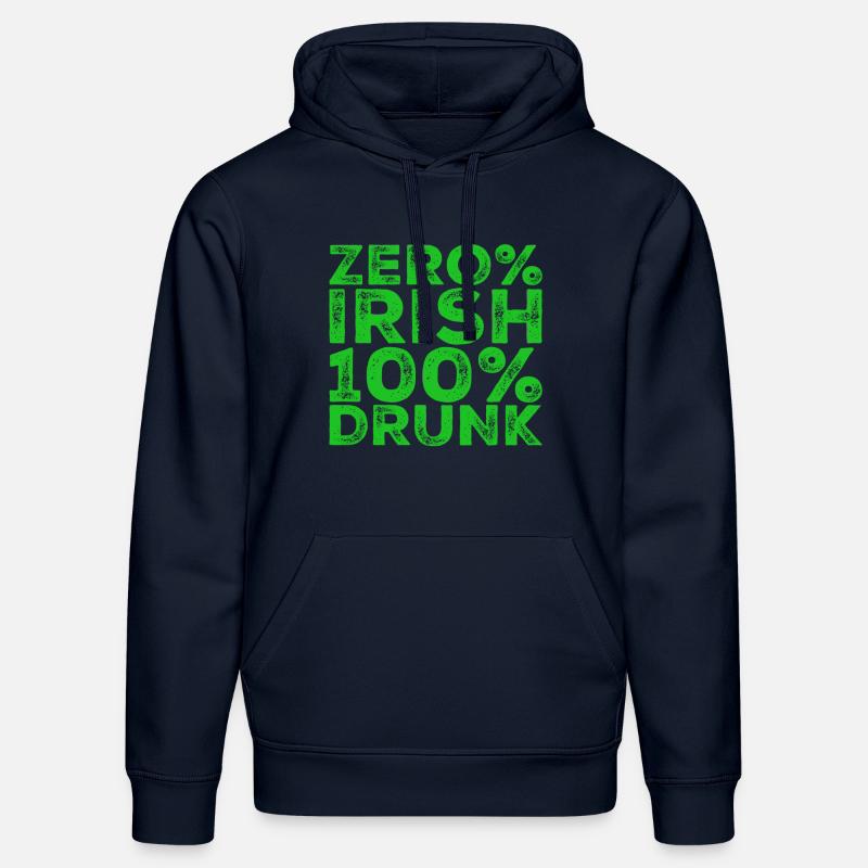Zéro% irlandaise, 100% ivre - Sweat à capuche bio DRUMMER Stanley/Stella Unisexe - bleu marine