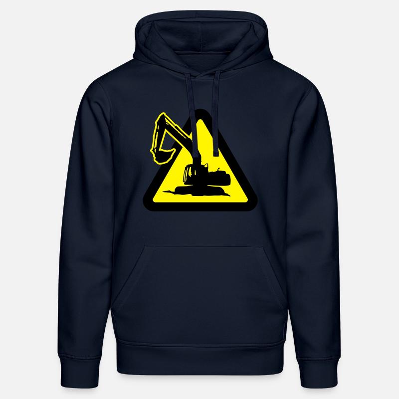 bauarbeiten_mit_bagger_2c - Stanley/Stella Unisex Bio-Hoodie DRUMMER  - French Navy