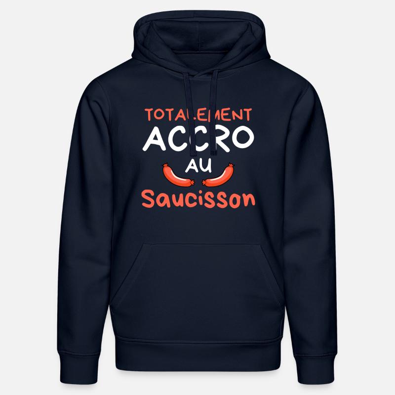 Accro au saucisson - Sweat à capuche bio DRUMMER Stanley/Stella Unisexe - bleu marine