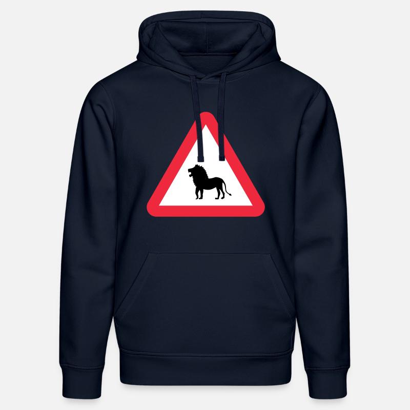 Attention Lion Avertissement - Sweat à capuche bio DRUMMER Stanley/Stella Unisexe - bleu marine
