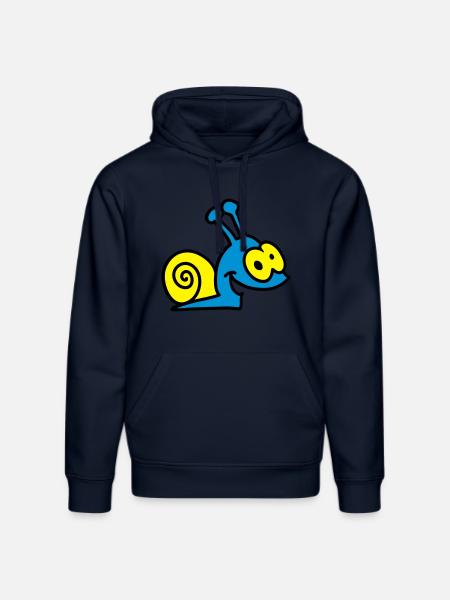 funny snail - 3 - Stanley/Stella DRUMMER Unisex Organic Hoodie - french navy