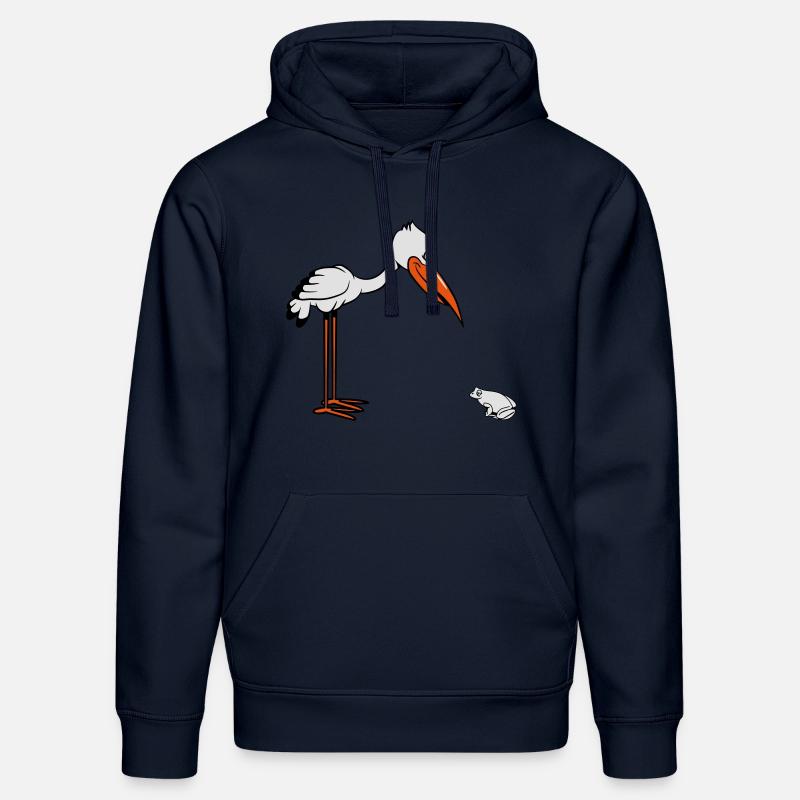 cigogne grenouille drôle - Sweat à capuche bio DRUMMER Stanley/Stella Unisexe - bleu marine