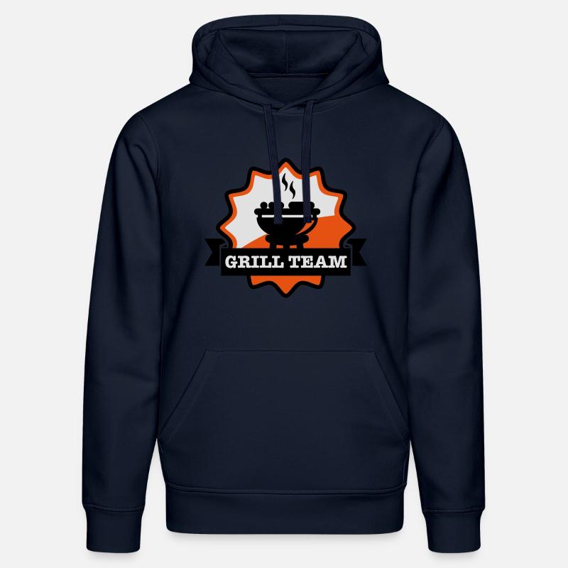 grill_team_emblem_f3 - Sweat à capuche bio DRUMMER Stanley/Stella Unisexe - bleu marine