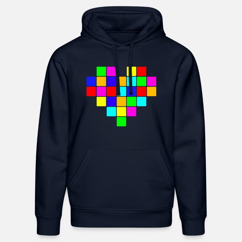 Buntes Herz Regenbogen - Stanley/Stella Unisex Bio-Hoodie DRUMMER  - French Navy