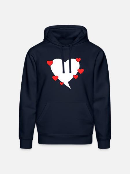 Speech bubble with hearts - Stanley/Stella DRUMMER Unisex Organic Hoodie - french navy