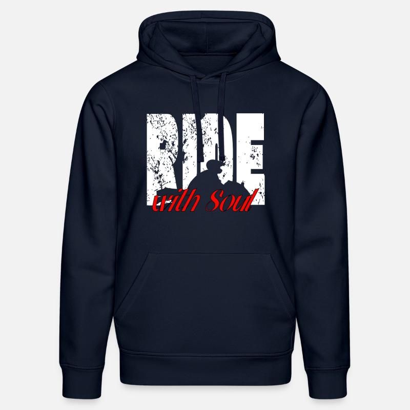 Pour les motards - RideWithSoul - Sweat à capuche bio DRUMMER Stanley/Stella Unisexe - bleu marine