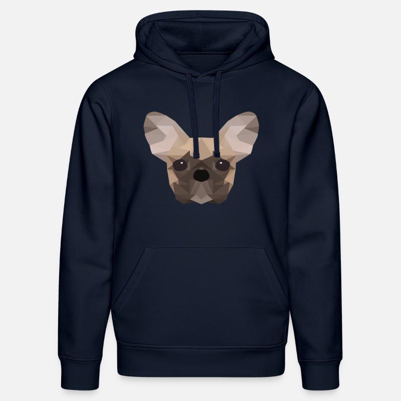 Bouledogue français Low Poly - Sweat à capuche bio DRUMMER Stanley/Stella Unisexe - bleu marine