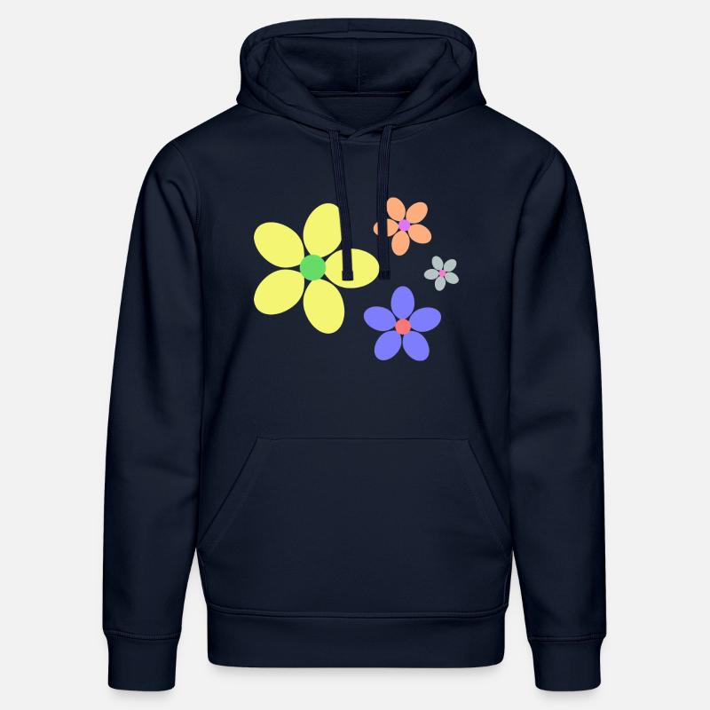 bunte Blumen Hippie retro - Stanley/Stella Unisex Bio-Hoodie DRUMMER  - French Navy