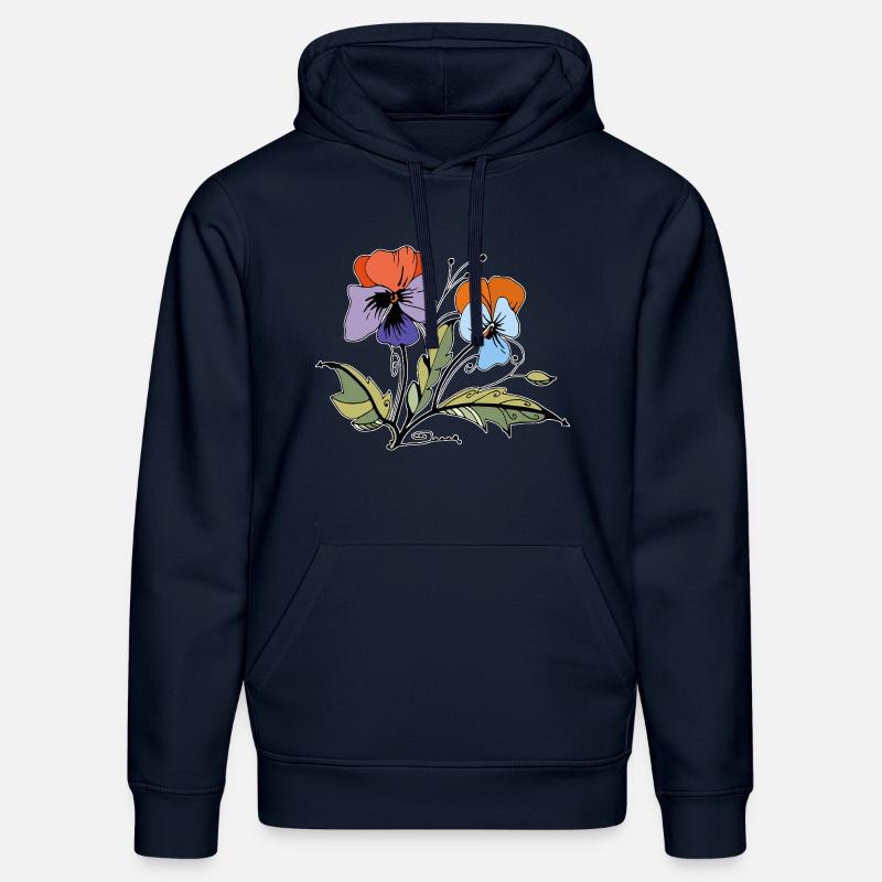 Flowers - Stanley/Stella DRUMMER Unisex Organic Hoodie - french navy