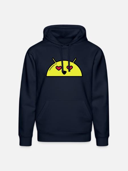 Love Alien Face Emoticon - Stanley/Stella DRUMMER Unisex Organic Hoodie - french navy