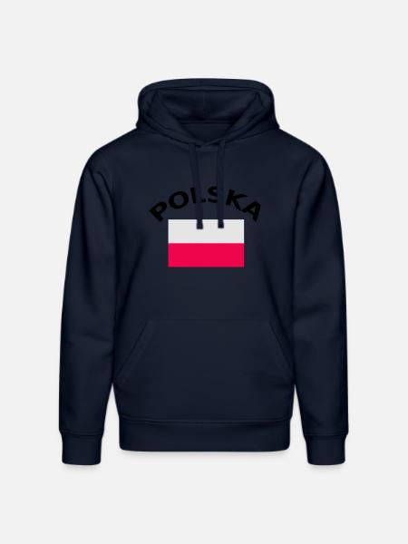 Pologne, Polska, drapeau, drapeau - Sweat à capuche bio DRUMMER Stanley/Stella Unisexe - bleu marine