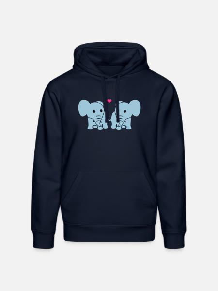 Verliebte Elefanten - Stanley/Stella Unisex Bio-Hoodie DRUMMER  - French Navy