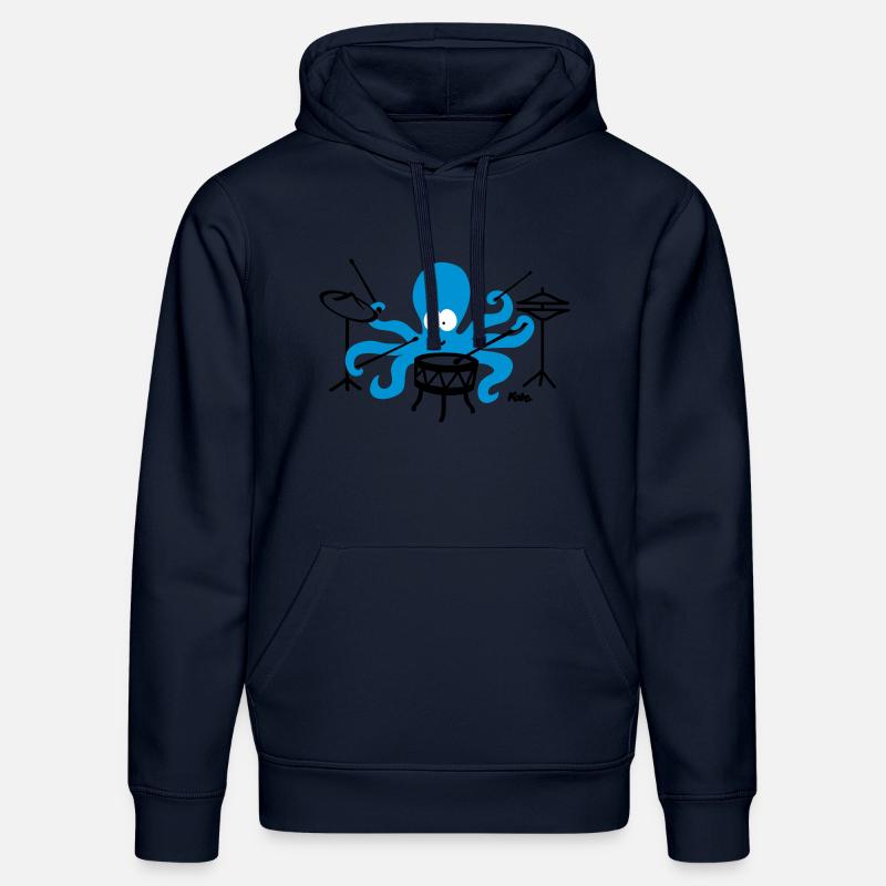 Octopus (c2) - Sweat à capuche bio DRUMMER Stanley/Stella Unisexe - bleu marine