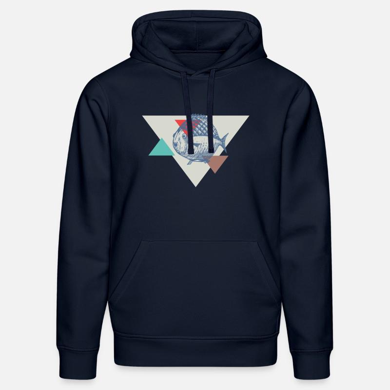 Conception de triangle de poisson - Sweat à capuche bio DRUMMER Stanley/Stella Unisexe - bleu marine