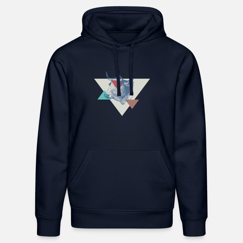 Conception de triangle de vache - Sweat à capuche bio DRUMMER Stanley/Stella Unisexe - bleu marine