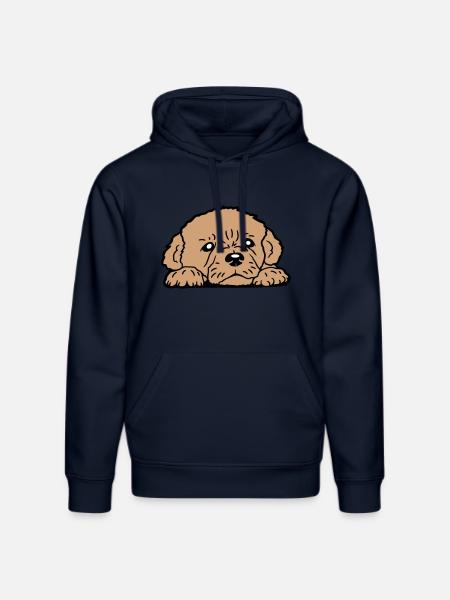 Puppy Dog Lies Good Cute Faithful Sweet Sweet Look - Stanley/Stella DRUMMER Unisex Organic Hoodie - french navy