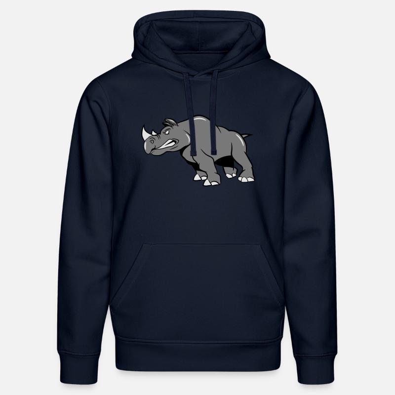 Rhino attaquant agressivement - Sweat à capuche bio DRUMMER Stanley/Stella Unisexe - bleu marine