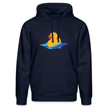quietsche entchen - Stanley/Stella Unisex Bio-Hoodie DRUMMER  - French Navy - Vorne - Marisol (170cm) & Nik (191cm)