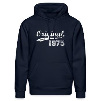 1975 - Stanley/Stella Unisex Bio-Hoodie DRUMMER  - French Navy - Vorne - Marisol (170cm) & Nik (191cm)