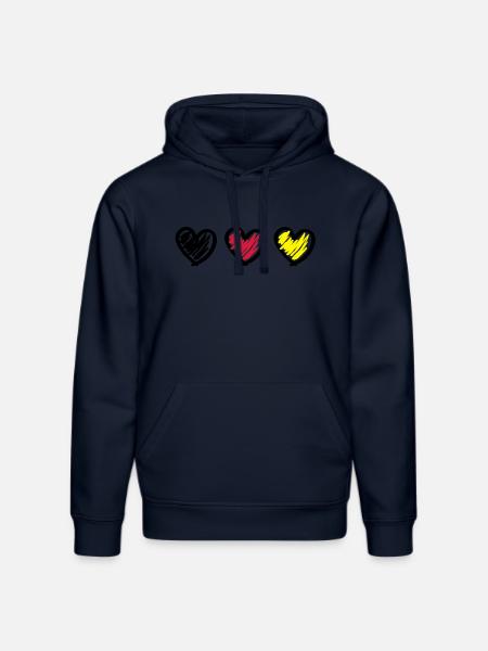 Heart for Germany - Stanley/Stella DRUMMER Unisex Organic Hoodie - french navy