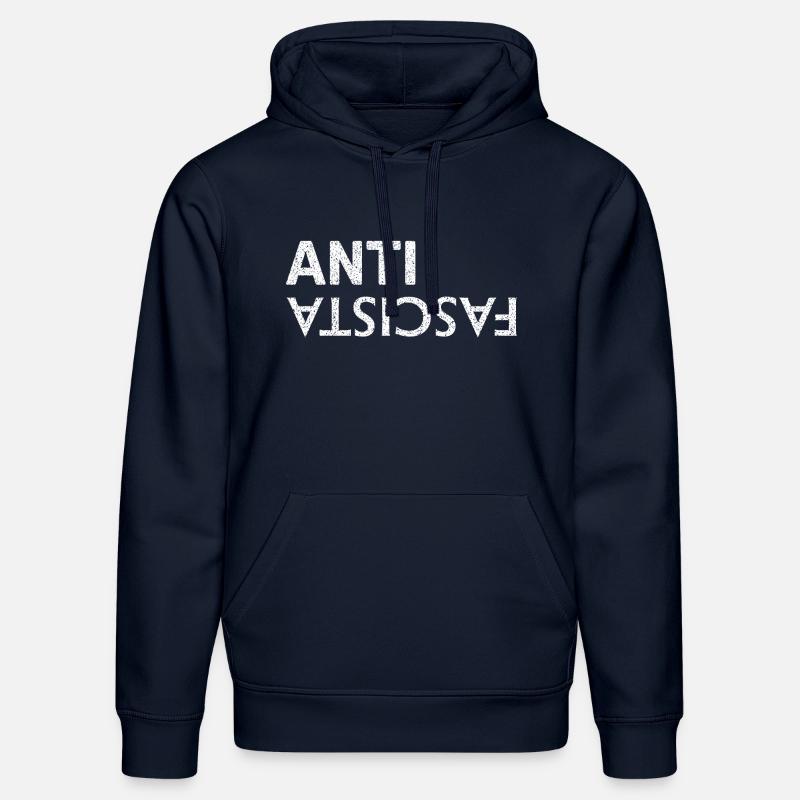 Antifasciste - Sweat à capuche bio DRUMMER Stanley/Stella Unisexe - bleu marine