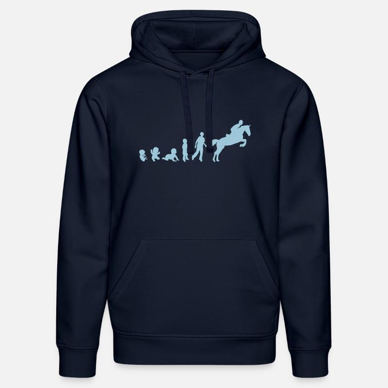 evolution equitation cheval3 obstacle sa - Sweat à capuche bio DRUMMER Stanley/Stella Unisexe - bleu marine