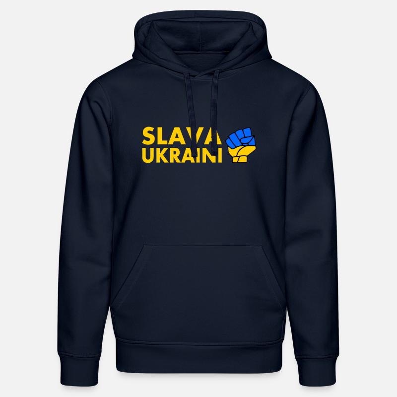 Slava ukraini - Sweat à capuche bio DRUMMER Stanley/Stella Unisexe - bleu marine