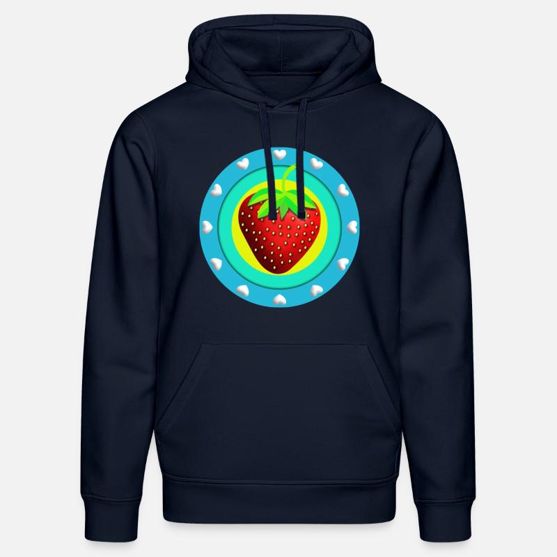 Fraise et coeurs - Sweat à capuche bio DRUMMER Stanley/Stella Unisexe - bleu marine