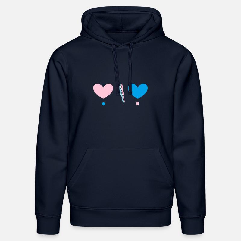 Deux coeurs - Sweat à capuche bio DRUMMER Stanley/Stella Unisexe - bleu marine
