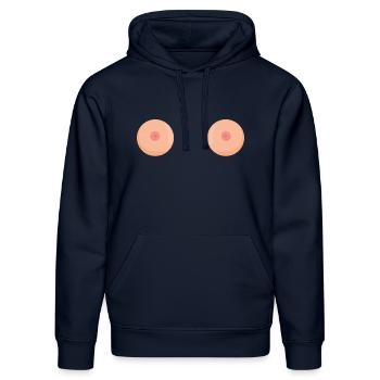 boobs - Stanley/Stella Unisex Bio-Hoodie DRUMMER  - French Navy - Vorne - Marisol (170cm) & Nik (191cm)
