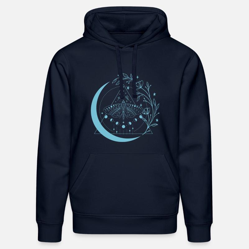 Fleurs de lune de mite - Sweat à capuche bio DRUMMER Stanley/Stella Unisexe - bleu marine