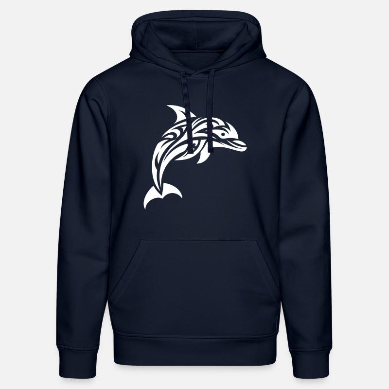 Saut Mignon Tatouage Dauphin - Sweat à capuche bio DRUMMER Stanley/Stella Unisexe - bleu marine