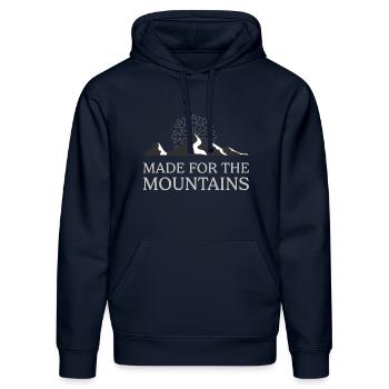 Gemacht für die Berge - Stanley/Stella Unisex Bio-Hoodie DRUMMER  - French Navy - Vorne - Marisol (170cm) & Nik (191cm)