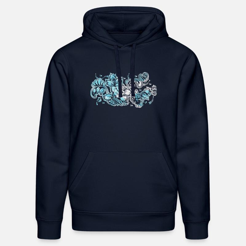 Blauer Blumen-Muster - Stanley/Stella Unisex Bio-Hoodie DRUMMER  - French Navy