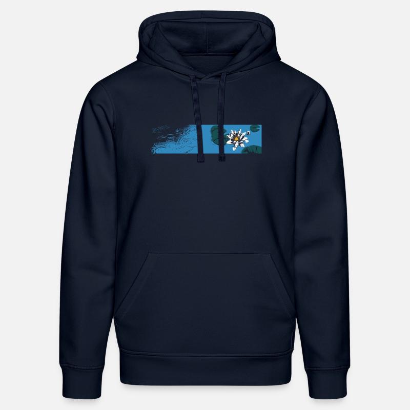 Nénuphar bleu sur l’eau - Sweat à capuche bio DRUMMER Stanley/Stella Unisexe - bleu marine