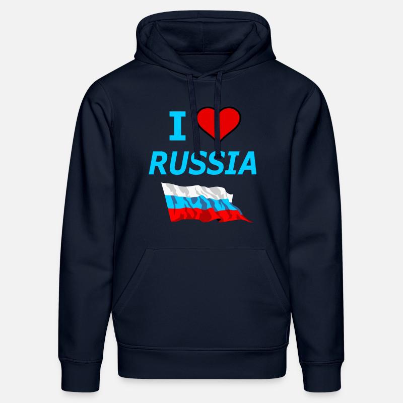 J'aime la Russie - Sweat à capuche bio DRUMMER Stanley/Stella Unisexe - bleu marine