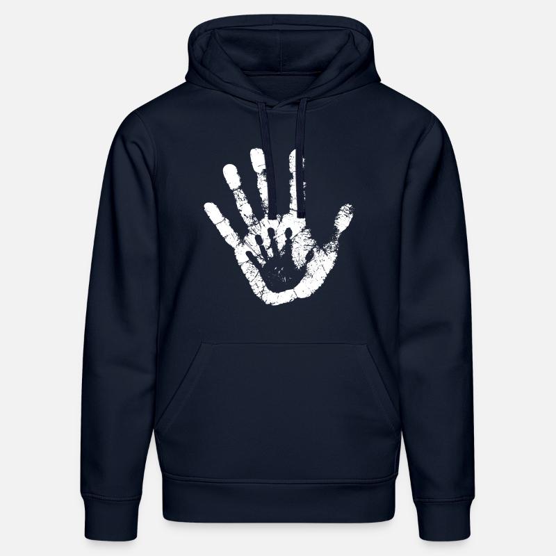 main blanche - Sweat à capuche bio DRUMMER Stanley/Stella Unisexe - bleu marine