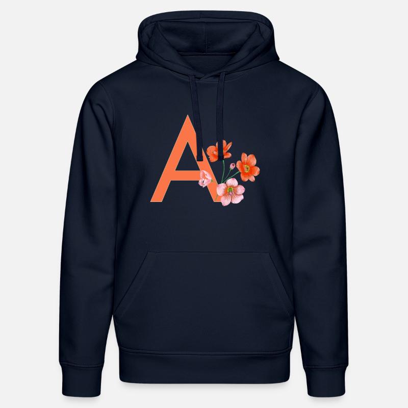 A avec des fleurs - Sweat à capuche bio DRUMMER Stanley/Stella Unisexe - bleu marine
