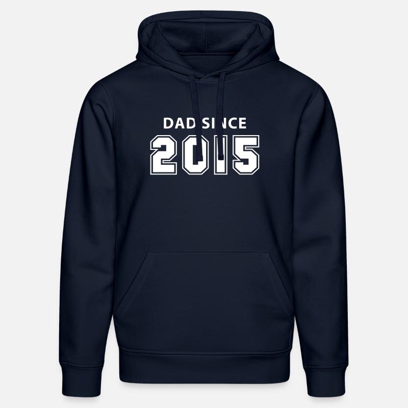 dad since 2015 - daddy design - Sweat à capuche bio DRUMMER Stanley/Stella Unisexe - bleu marine