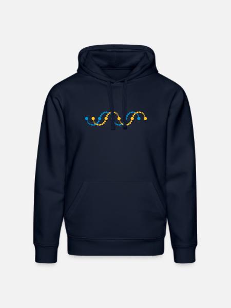 DNA helix spiral crop circle serpent frequency DNS - Sudadera con capucha ecológica unisex DRUMMER de Stanley/Stella - azul marino