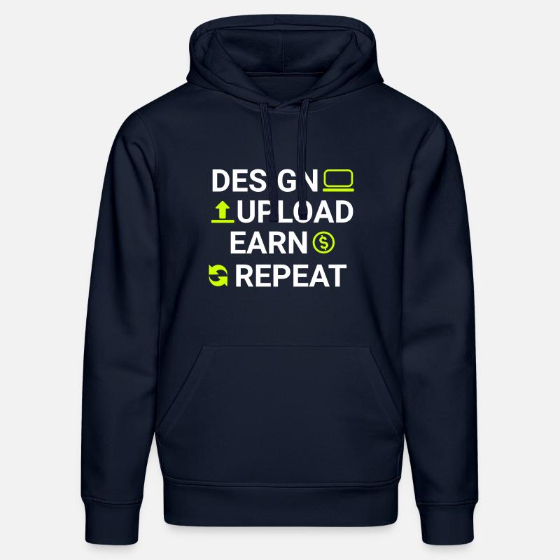 design upload earn repeat - Stanley/Stella Unisex Bio-Hoodie DRUMMER  - French Navy