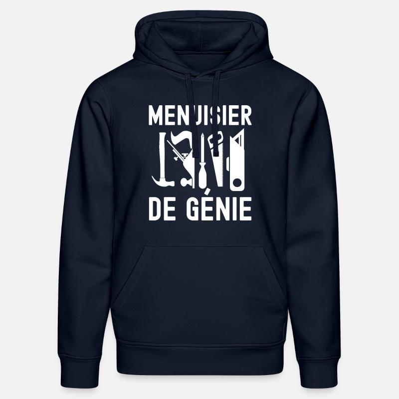 Menuisier de génie - Sweat à capuche bio DRUMMER Stanley/Stella Unisexe - bleu marine