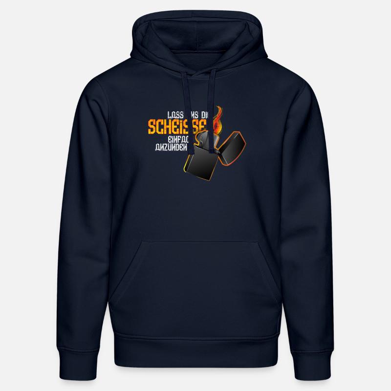 Allumons la merde ! - Sweat à capuche bio DRUMMER Stanley/Stella Unisexe - bleu marine