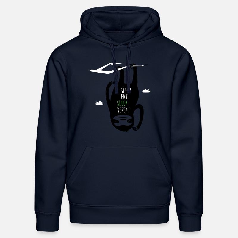 Sleep Eat Sleep Repeat Sloth - Sweat à capuche bio DRUMMER Stanley/Stella Unisexe - bleu marine