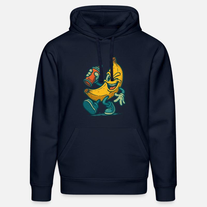 Banane effrontée avec bombe aérosol - Sweat à capuche bio DRUMMER Stanley/Stella Unisexe - bleu marine
