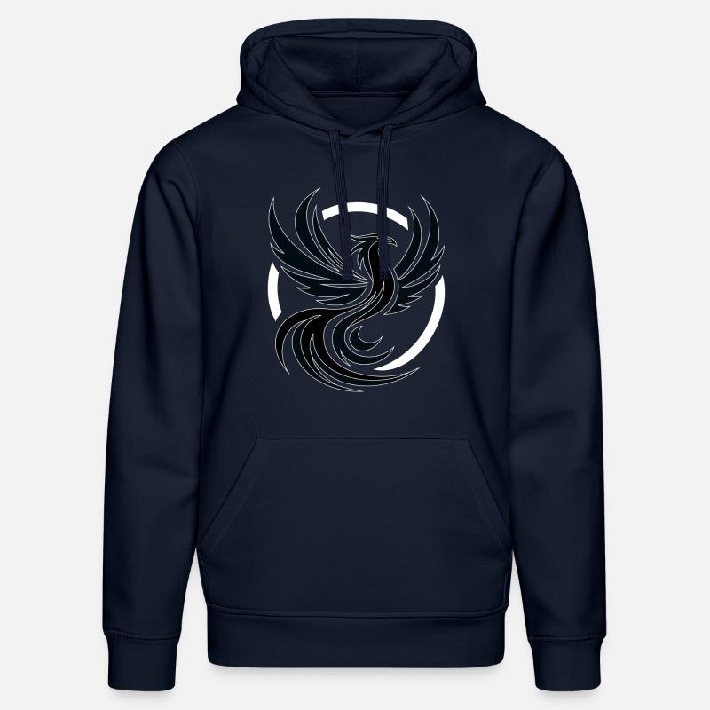 Phoenix noir et blanc - Sweat à capuche bio DRUMMER Stanley/Stella Unisexe - bleu marine