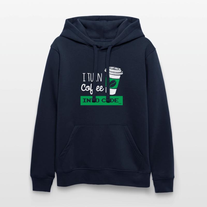 I turn coffee into developer code Stanley/Stella DRUMMER Unisex Organic Hoodie